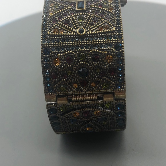 Heidi Daus Vintage/new cuff Swarovski crystals bracelet watch in original box - Picture 7 of 15